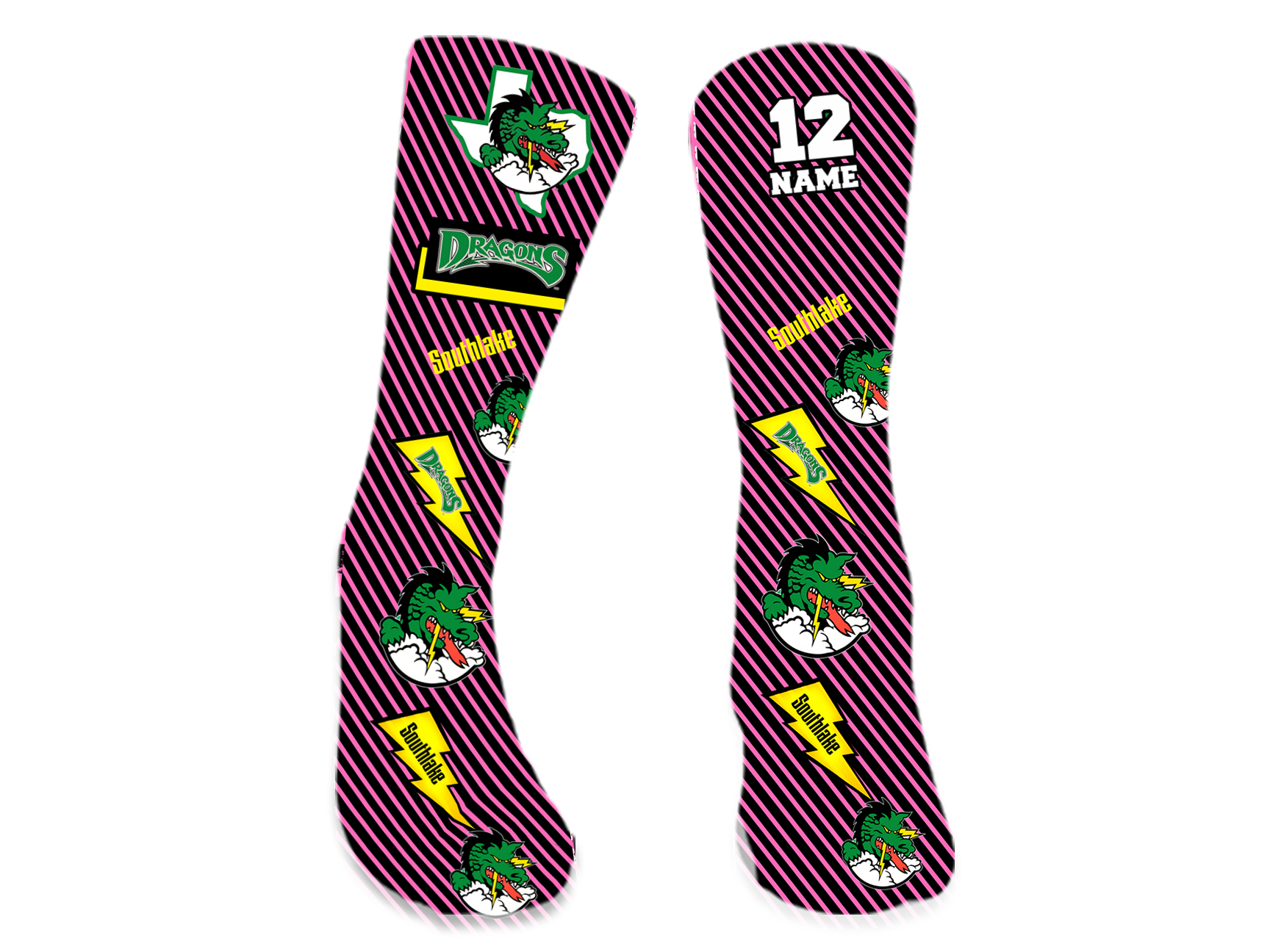 Southlake Dragons Socks - 3 (Pink)