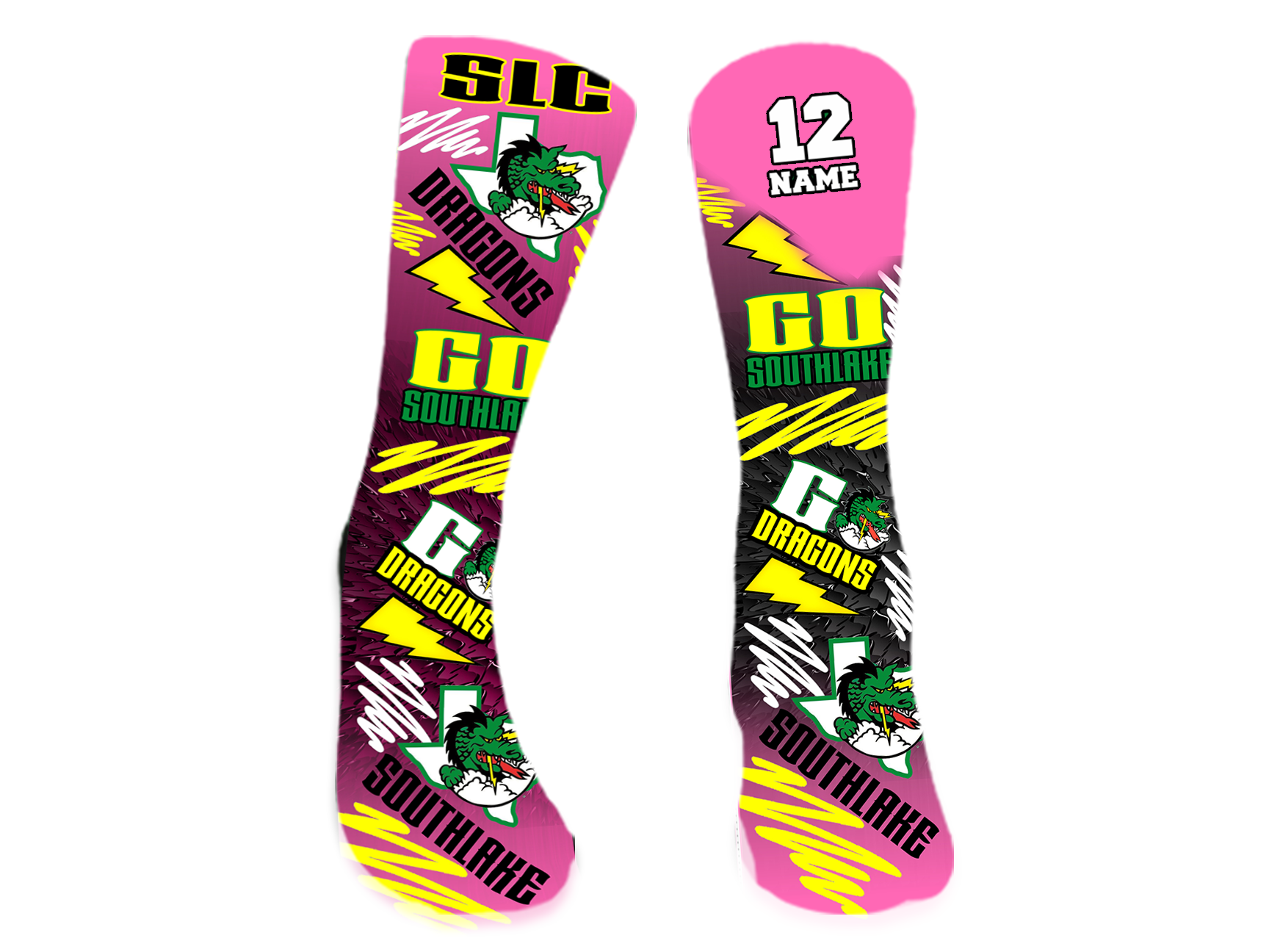Southlake Dragons Socks - 1 (Pink)
